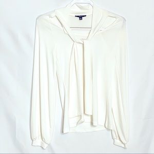 Express, tie neck blouse, ivory, size XS